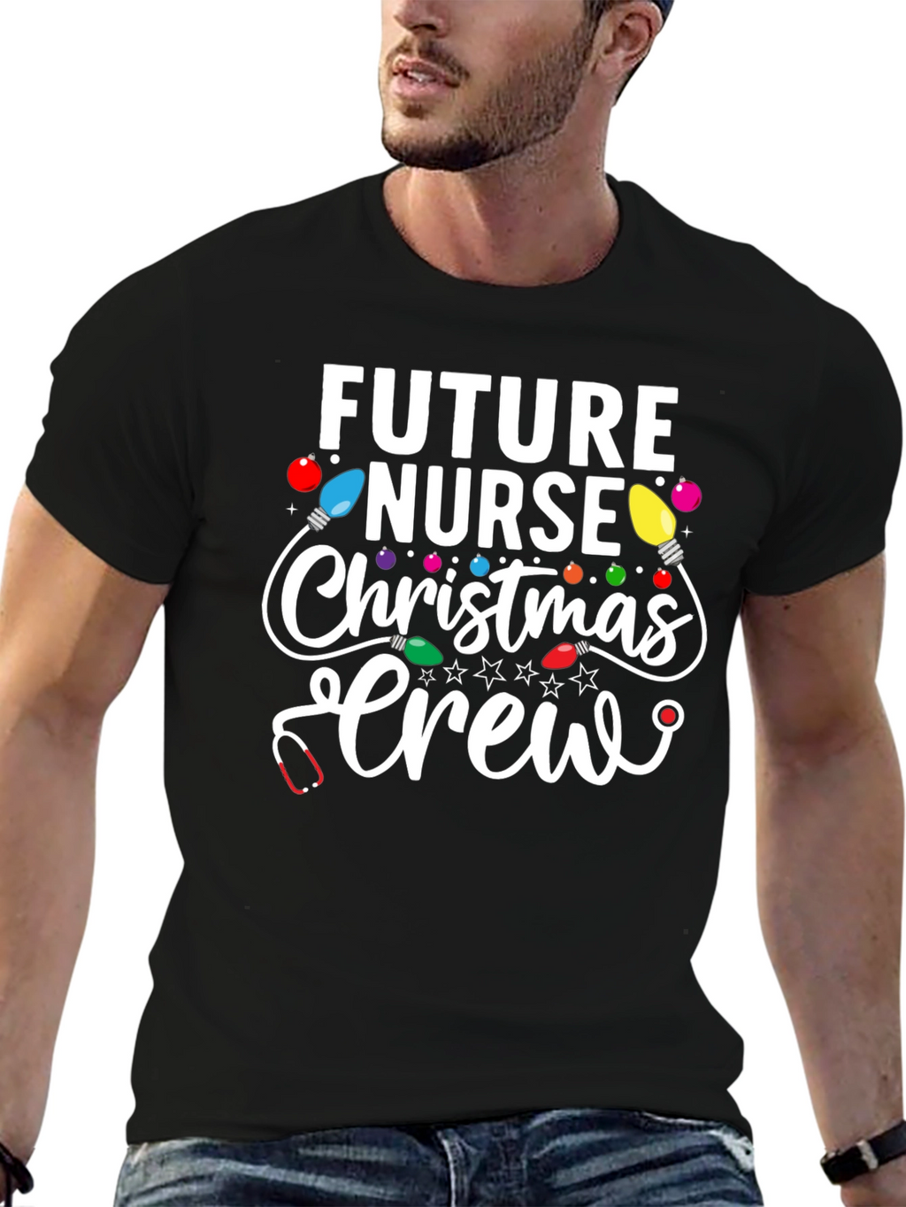 Future Nurse Christmas Crew Graphic Tee