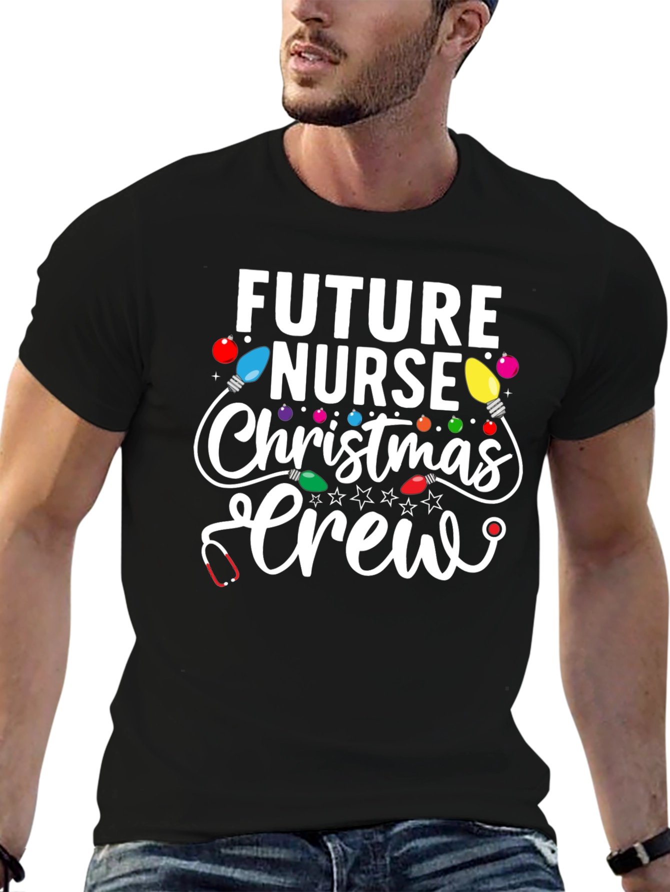Future Nurse Christmas Crew Graphic Tee