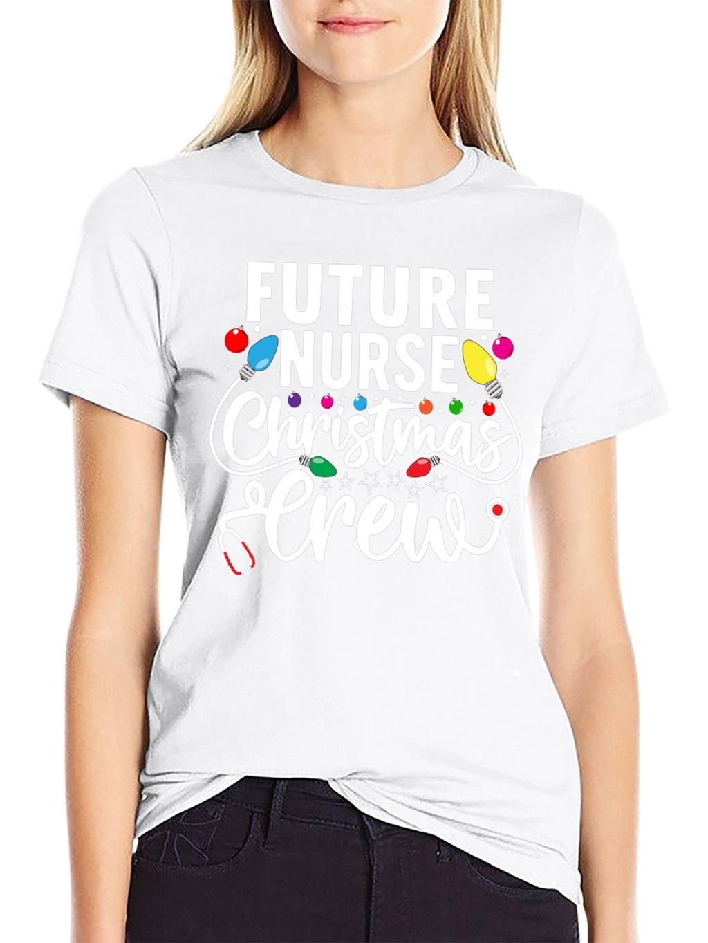 Future Nurse Christmas Crew Graphic Tee