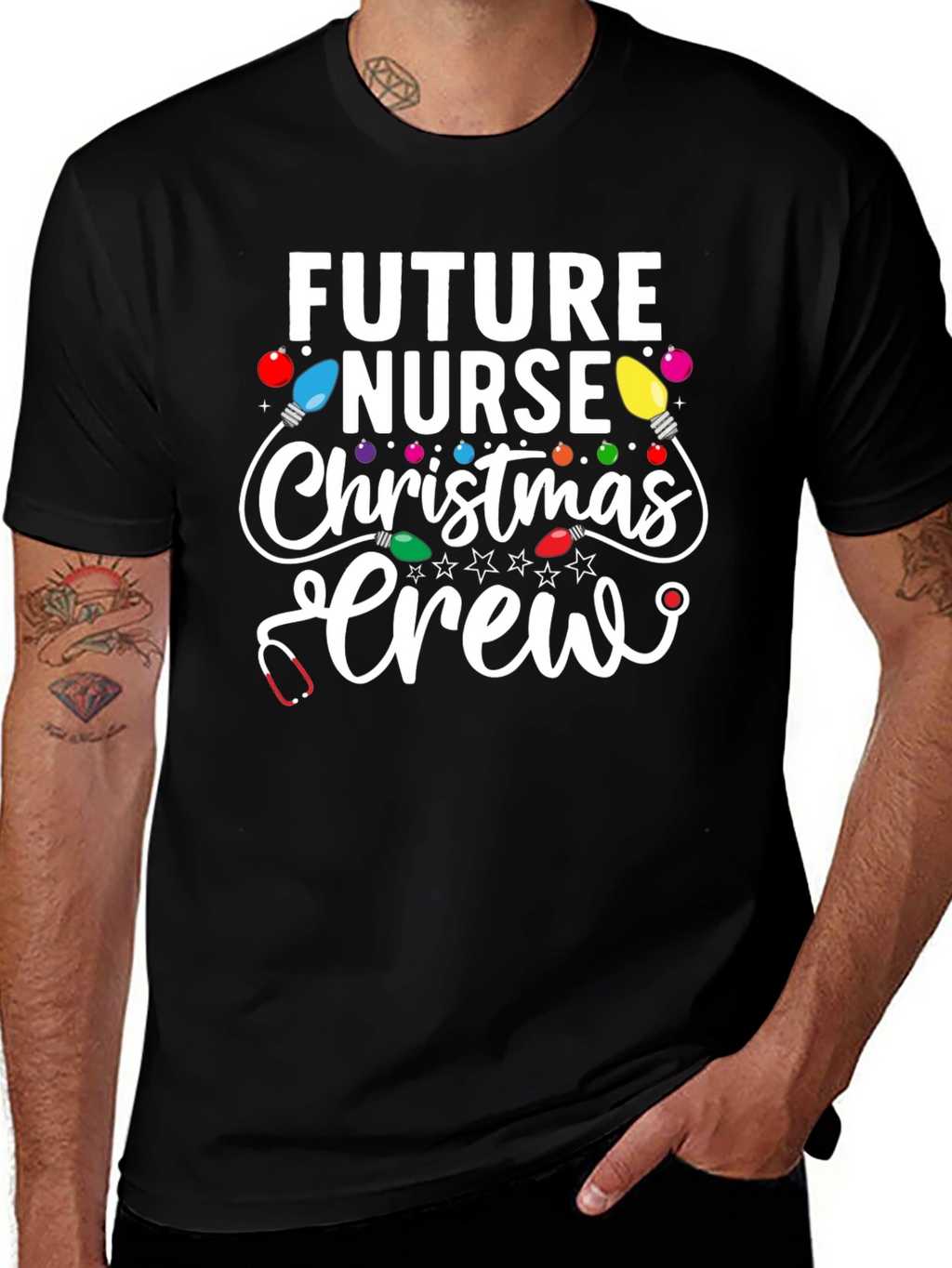 Future Nurse Christmas Crew Graphic Tee