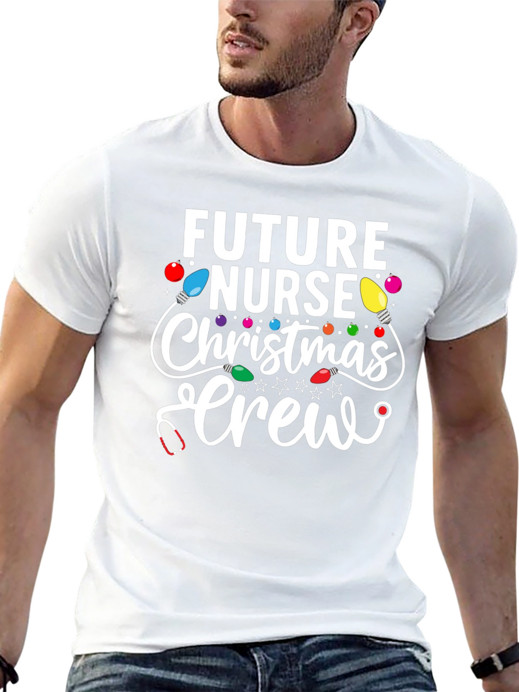 Future Nurse Christmas Crew Graphic Tee