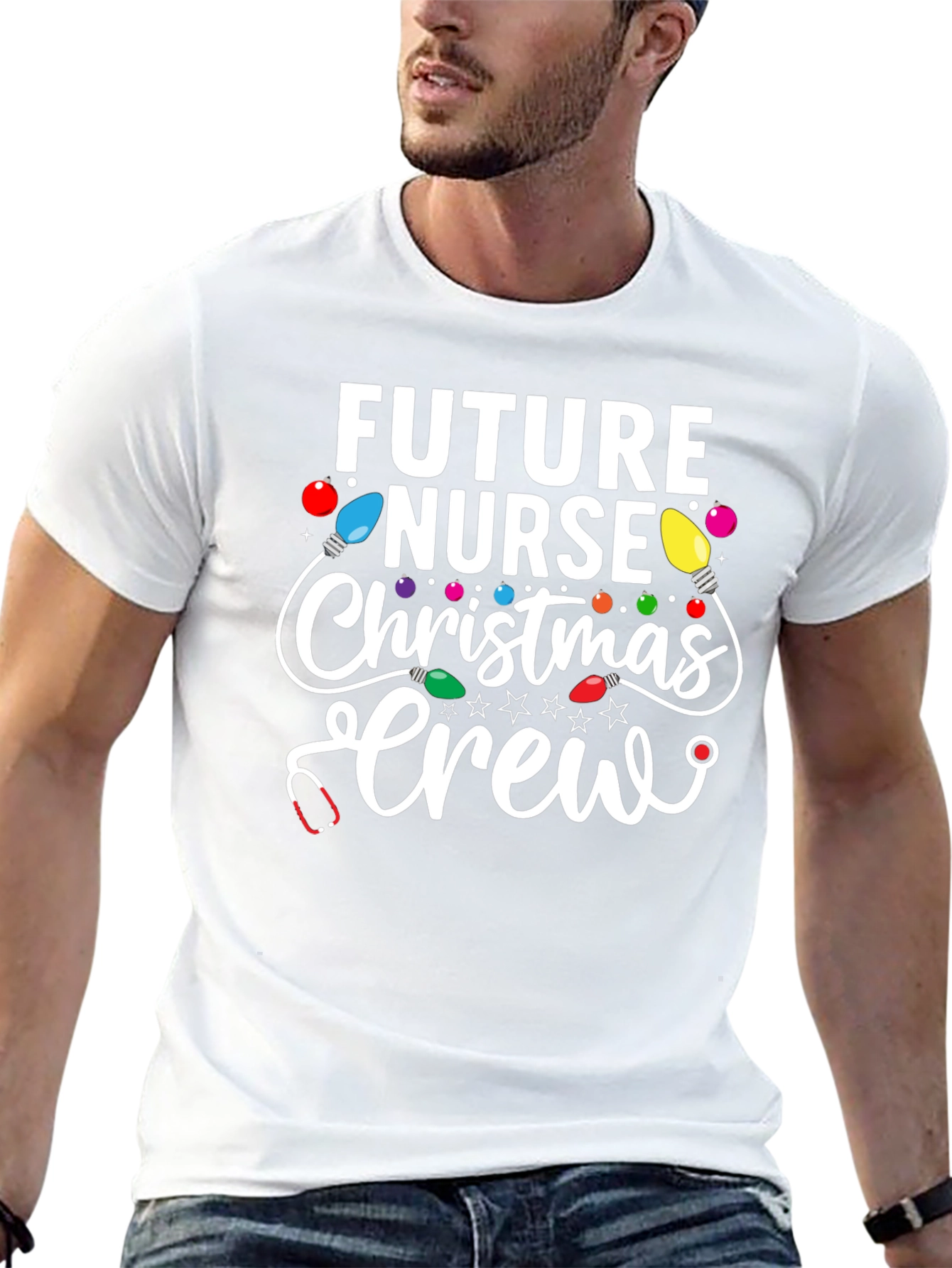 Future Nurse Christmas Crew Graphic Tee