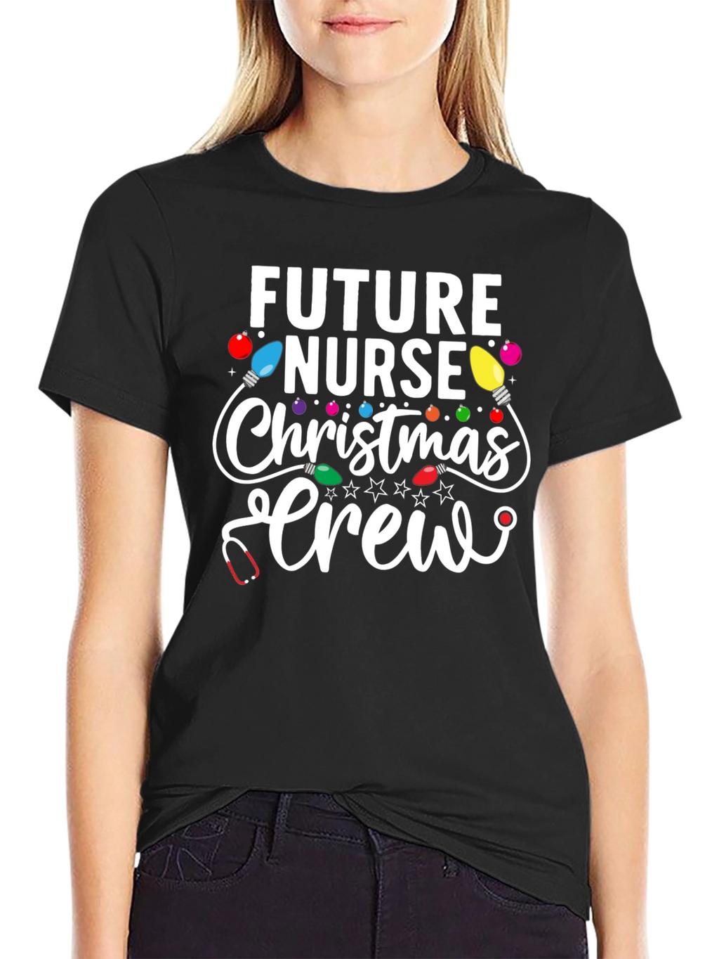 Future Nurse Christmas Crew Graphic Tee