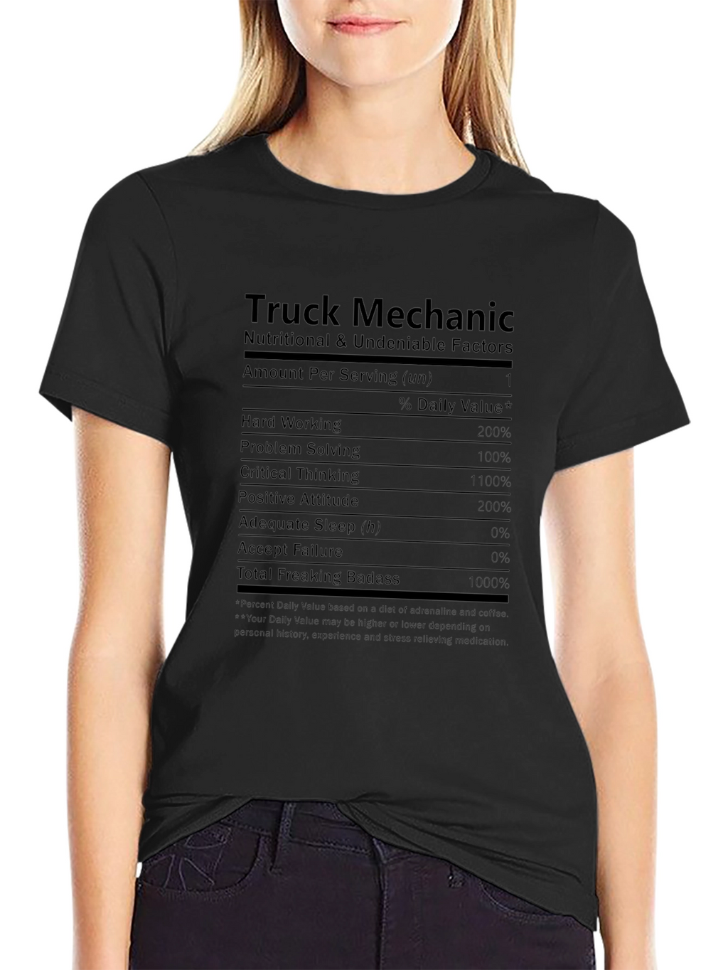 Truck Mechanic Nutritional Facts T-Shirt