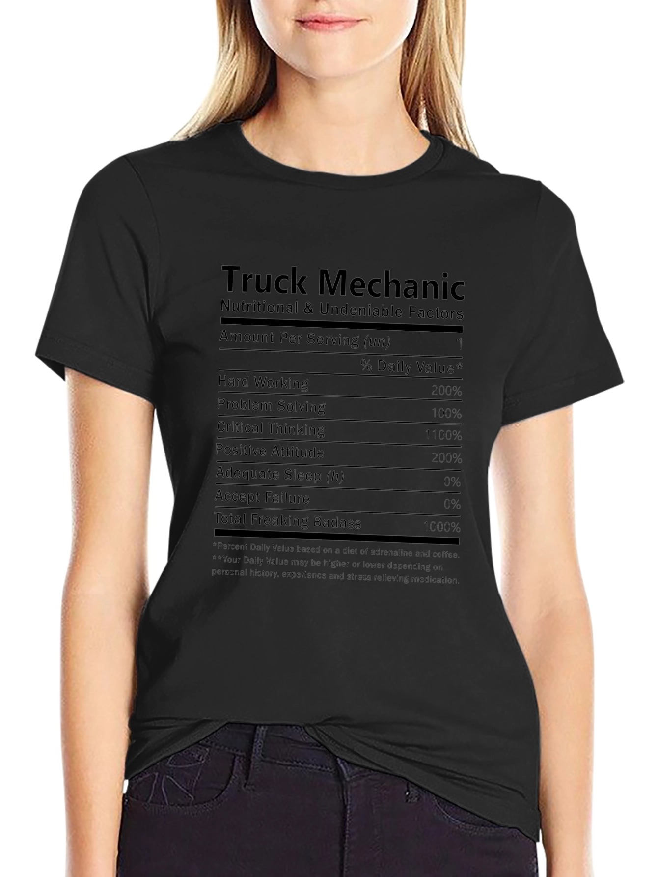 Truck Mechanic Nutritional Facts T-Shirt