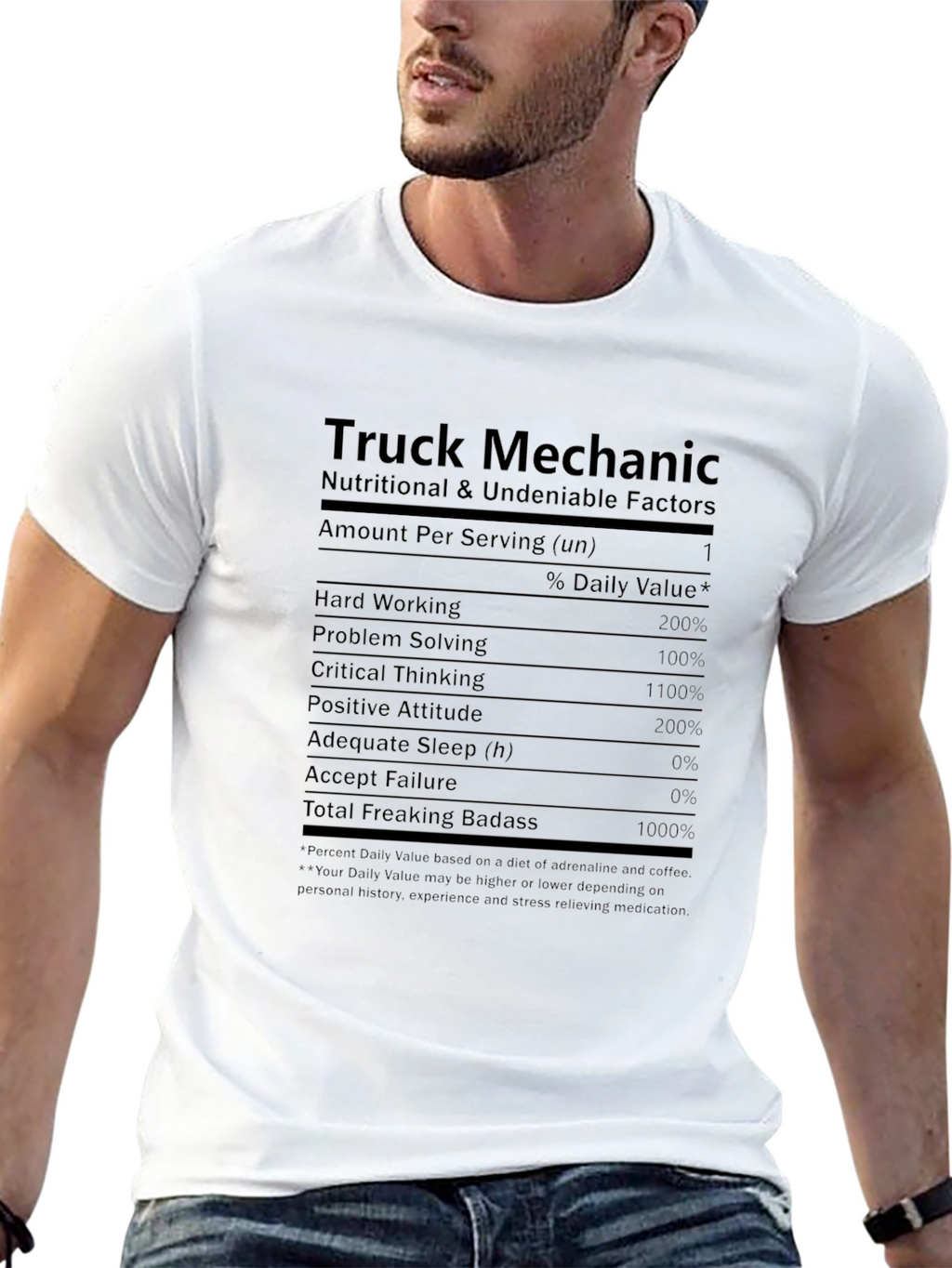 Truck Mechanic Nutritional Facts T-Shirt