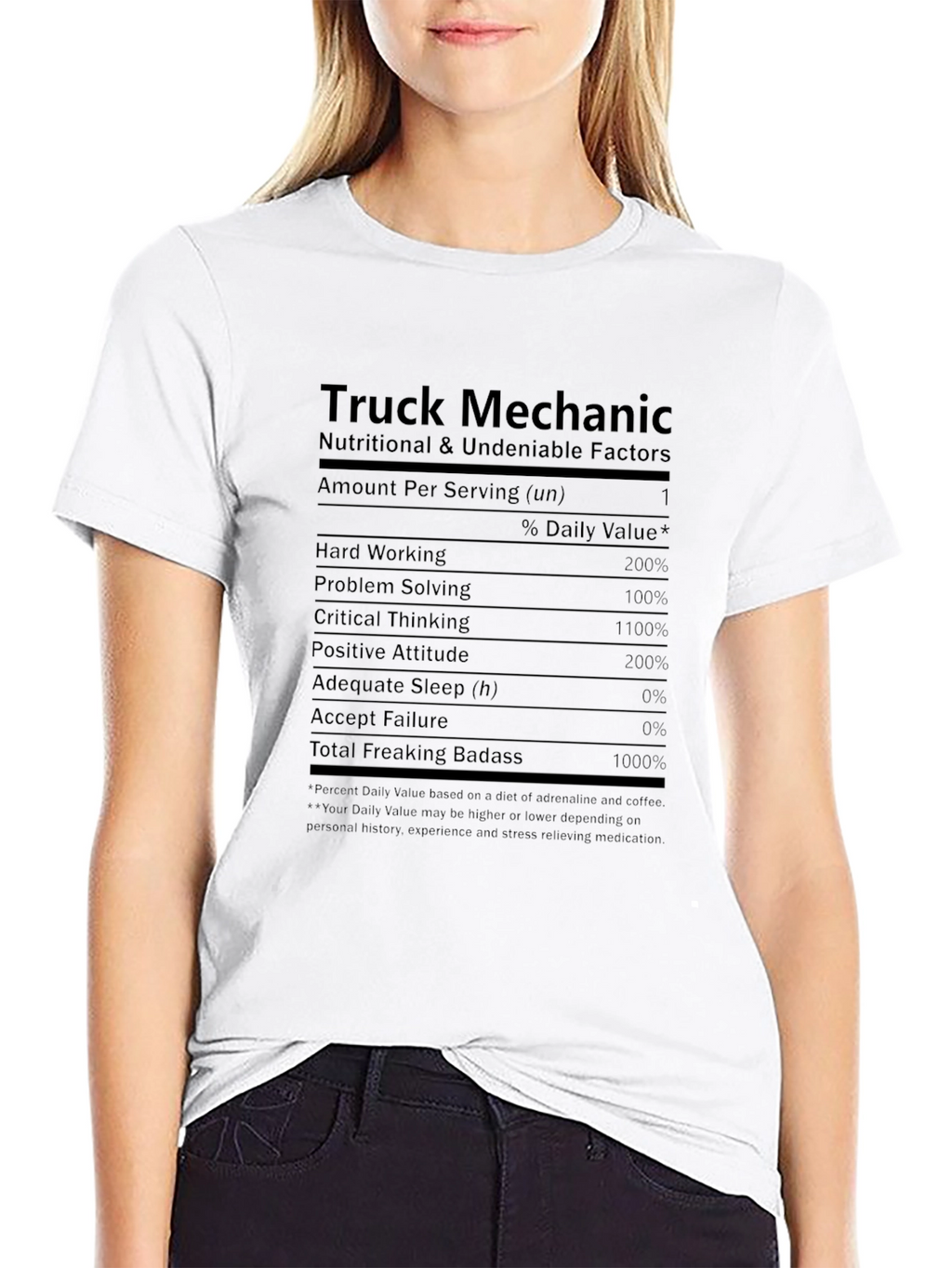 Truck Mechanic Nutritional Facts T-Shirt