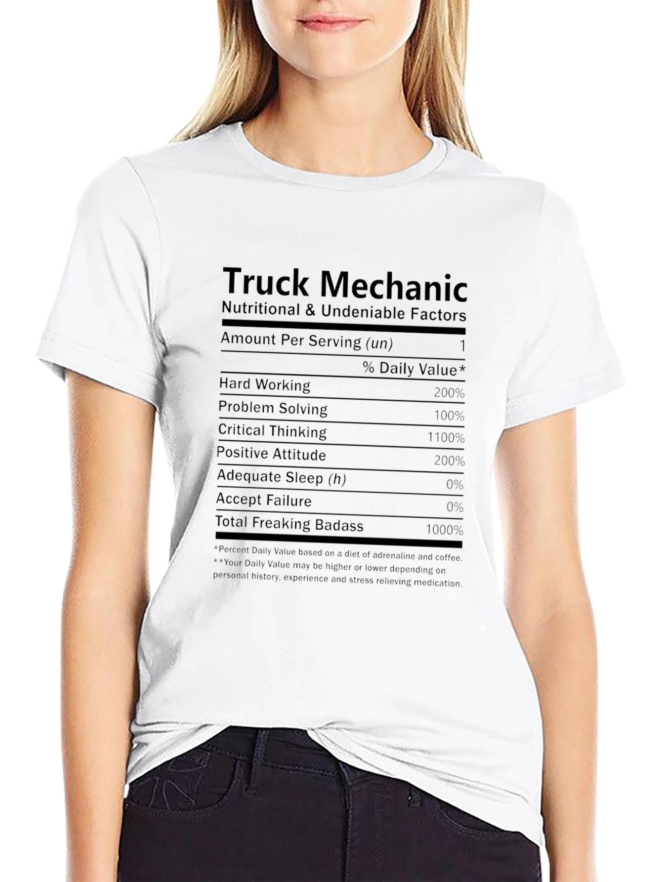 Truck Mechanic Nutritional Facts T-Shirt