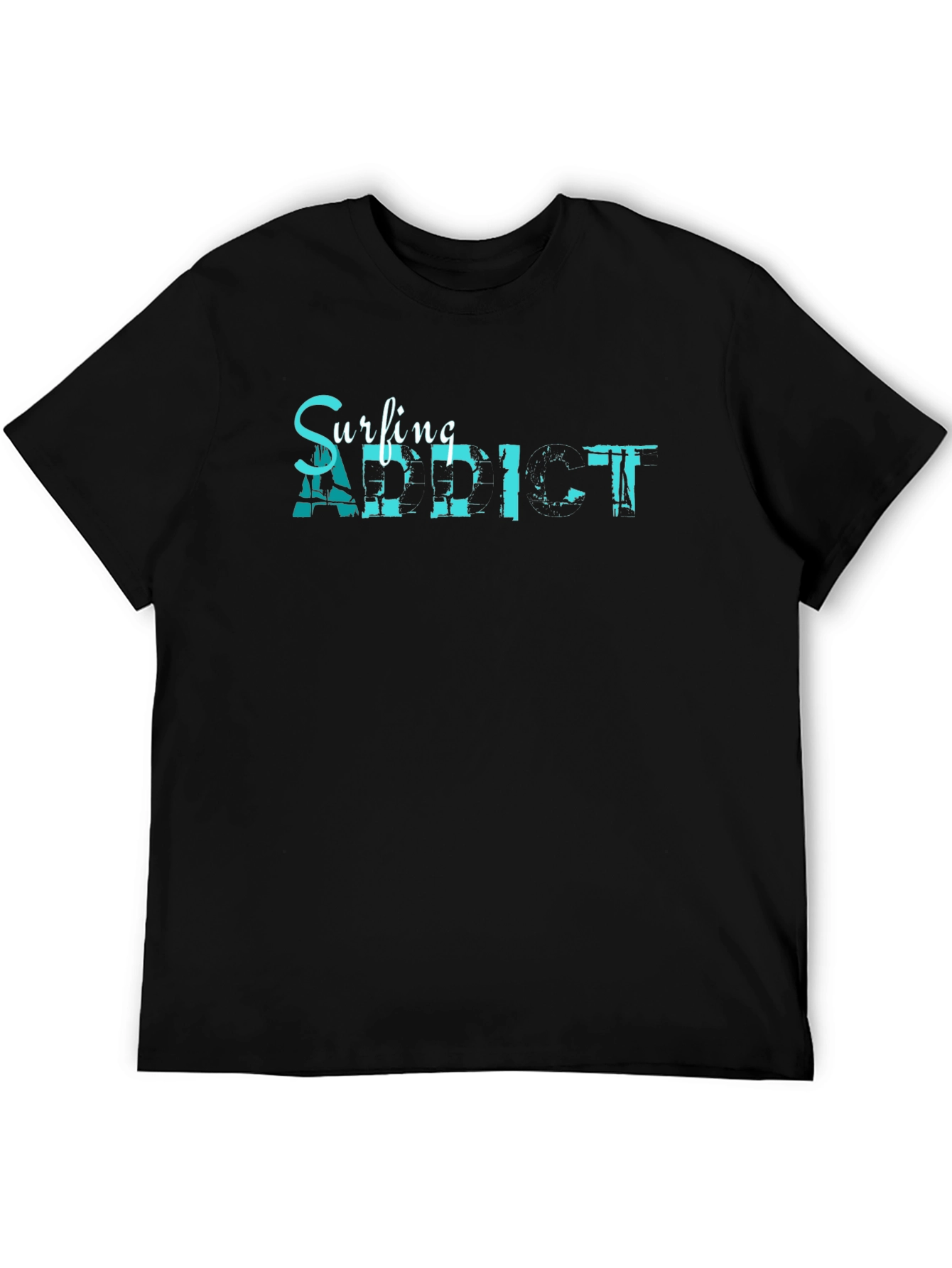 Surfing Addict Graphic Tee - Mens Black T-Shirt