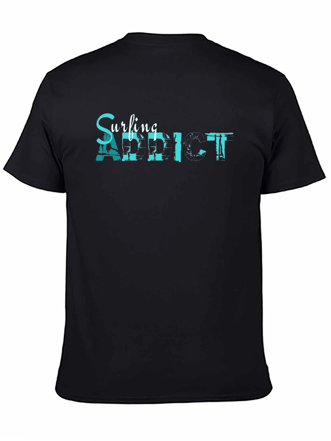 Surfing Addict Graphic Tee - Mens Black T-Shirt