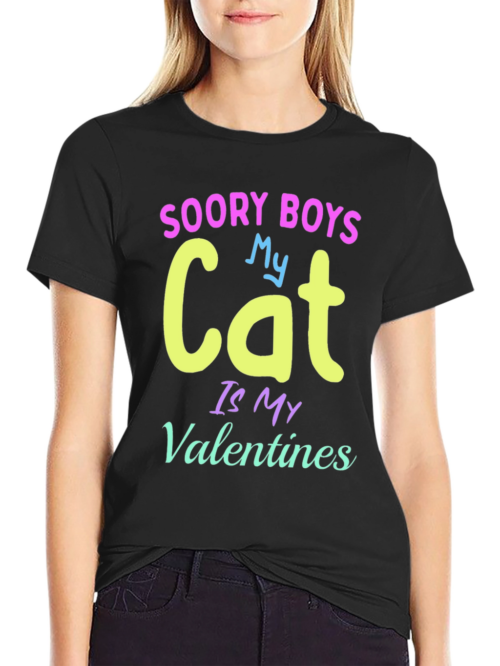 Soory Boys My Cat Is My Valentines T-Shirt