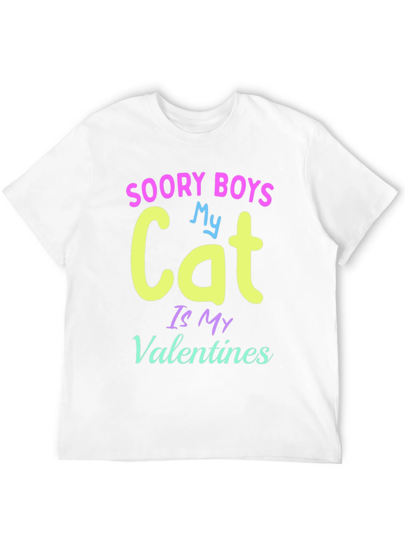 Soory Boys My Cat Is My Valentines T-Shirt