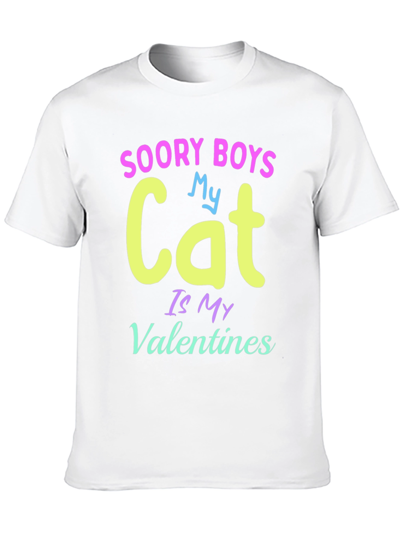 Soory Boys My Cat Is My Valentines T-Shirt