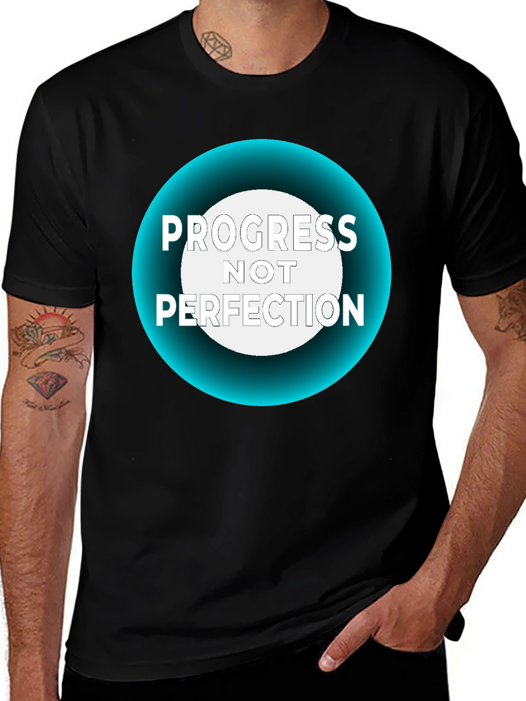Progress Not Perfection Black T-Shirt