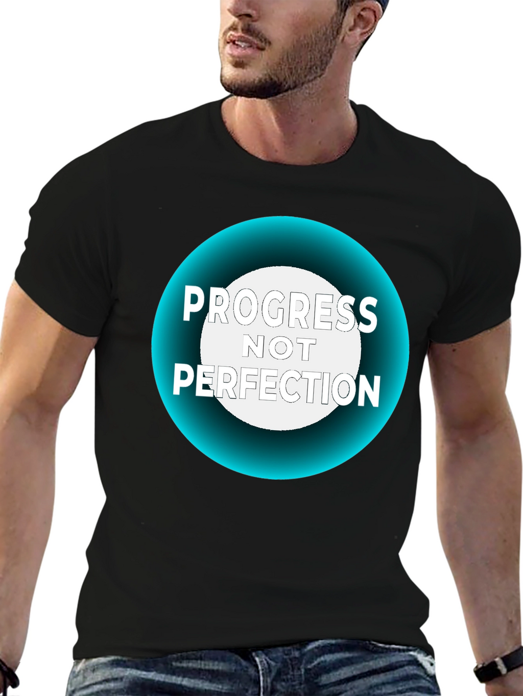 Progress Not Perfection Black T-Shirt