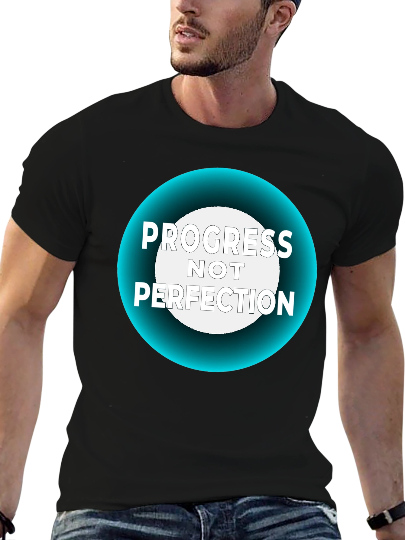 Progress Not Perfection Black T-Shirt