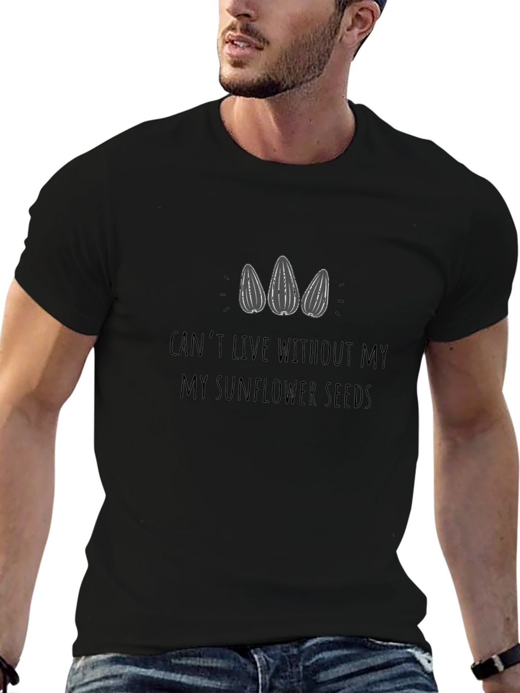 Sunflower Seed T-Shirt - Black Casual Tee