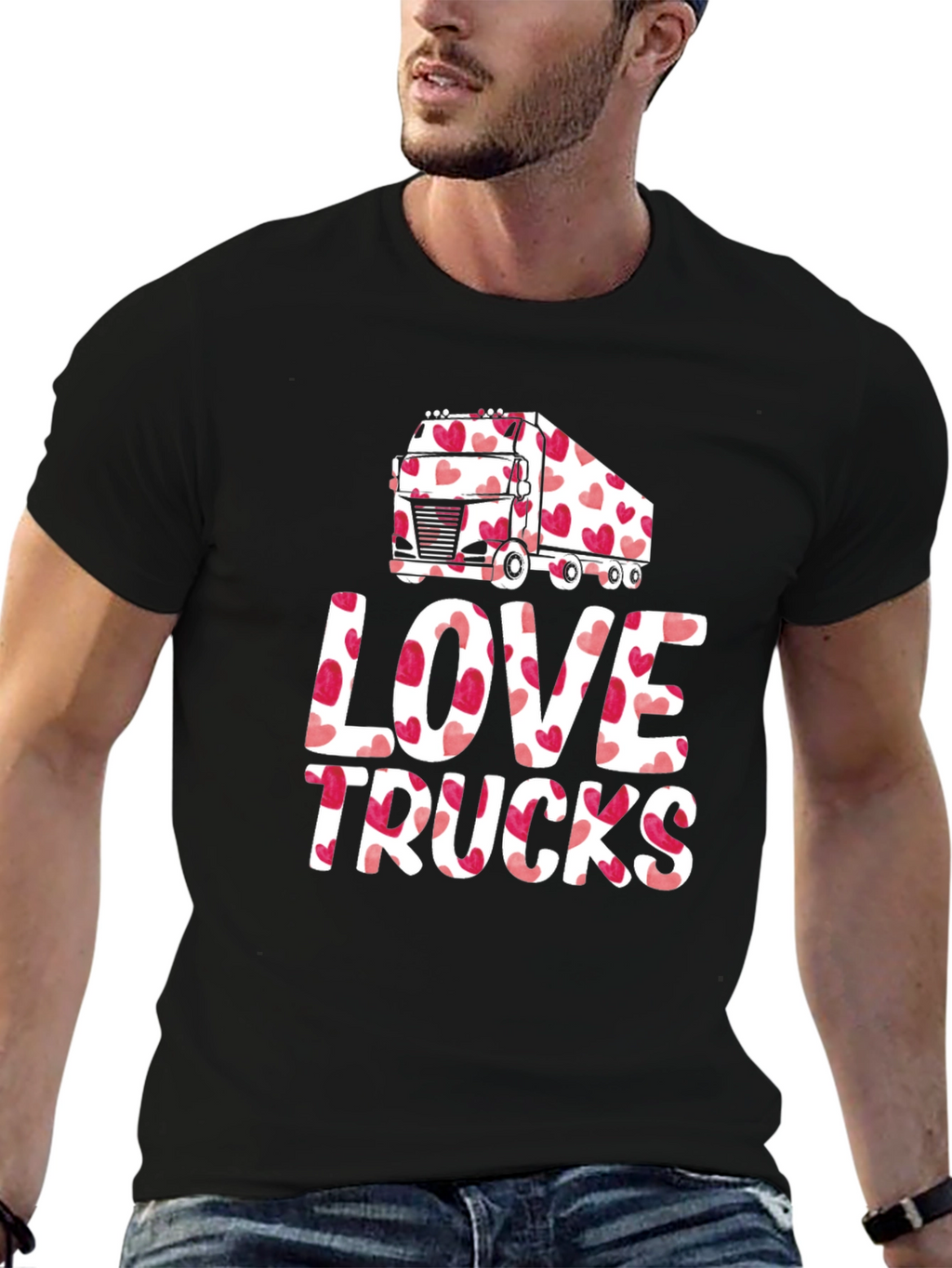 Love Trucks Valentines Day T-Shirt