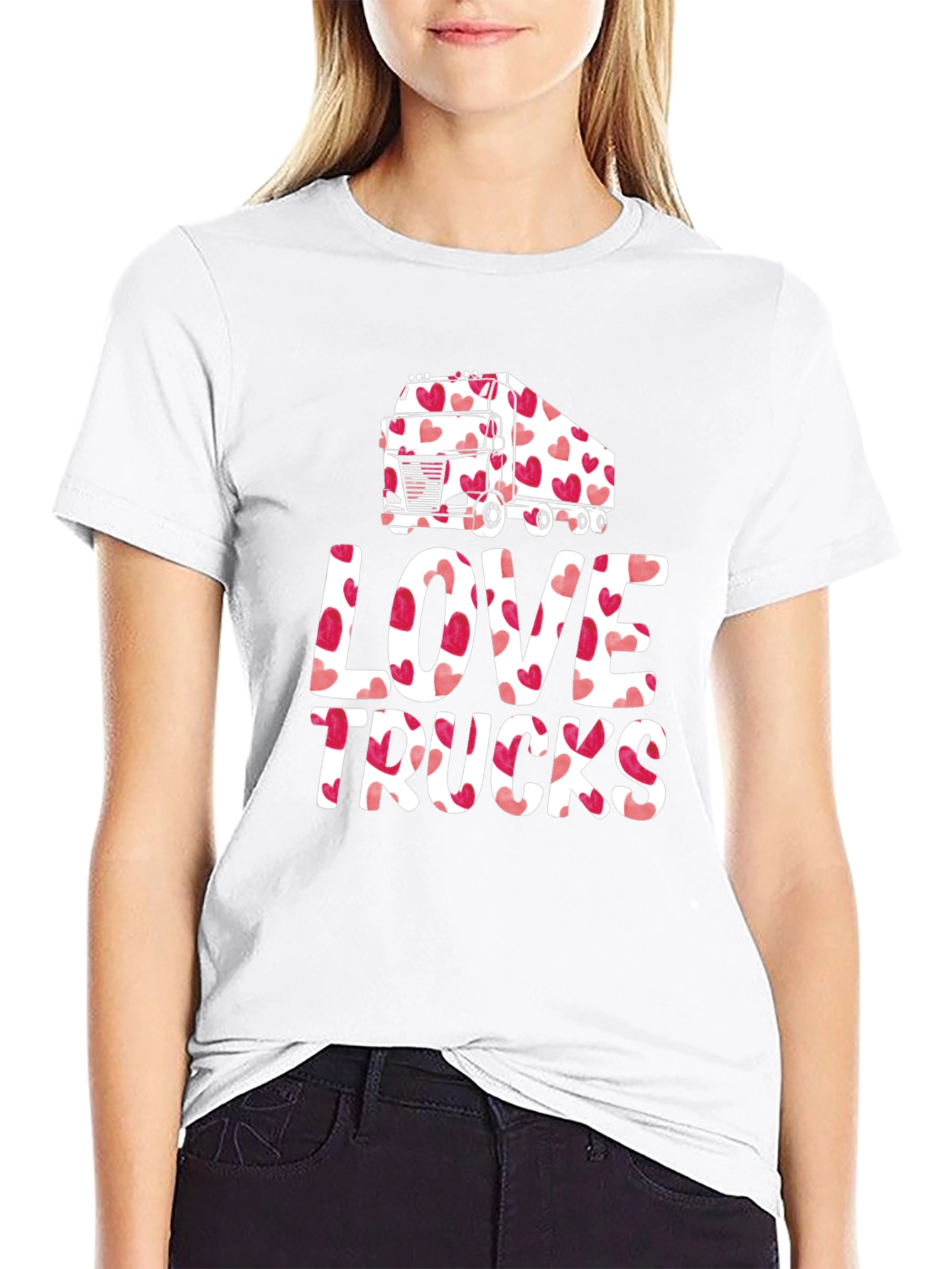 Love Trucks Valentines Day T-Shirt