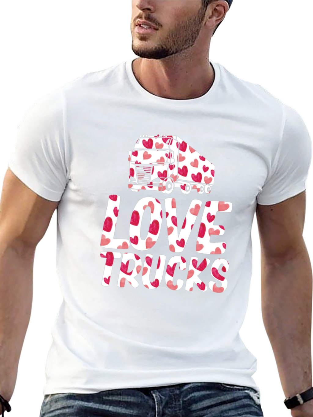 Love Trucks Valentines Day T-Shirt