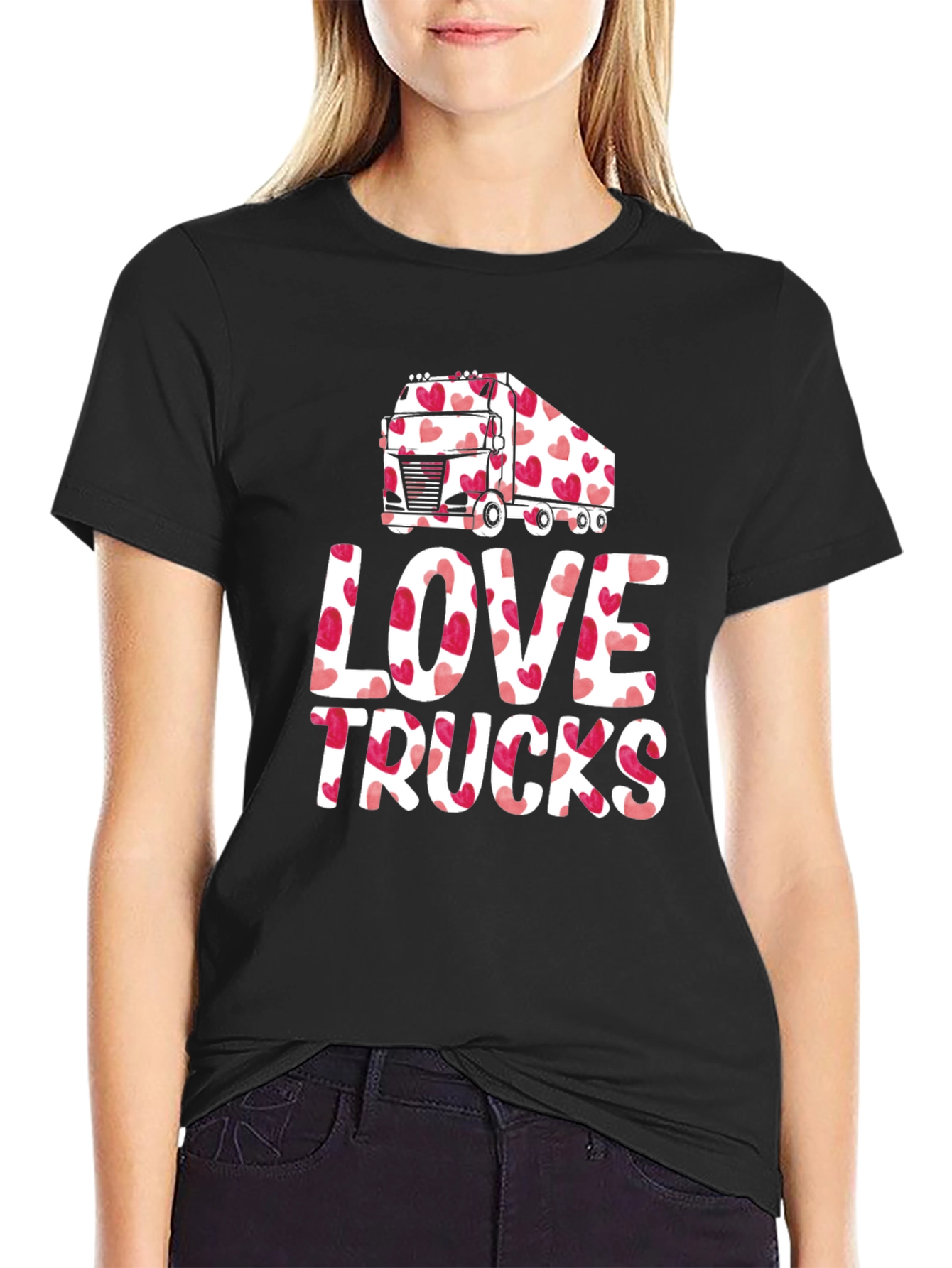 Love Trucks Valentines Day T-Shirt