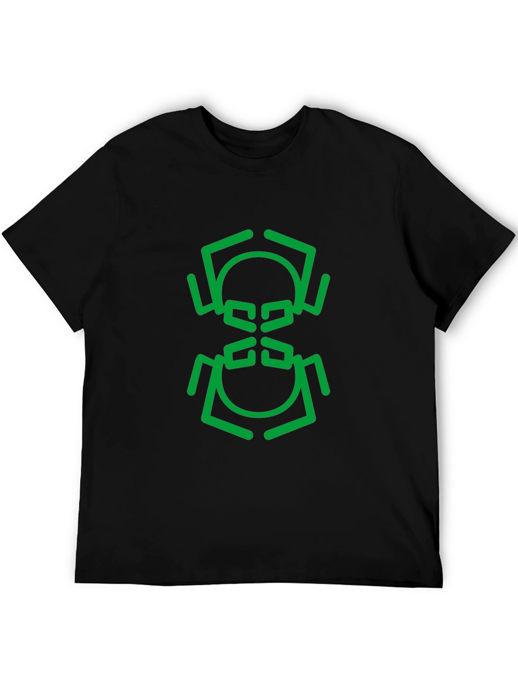 Abstract Geometric Bug Graphic Tee - Black