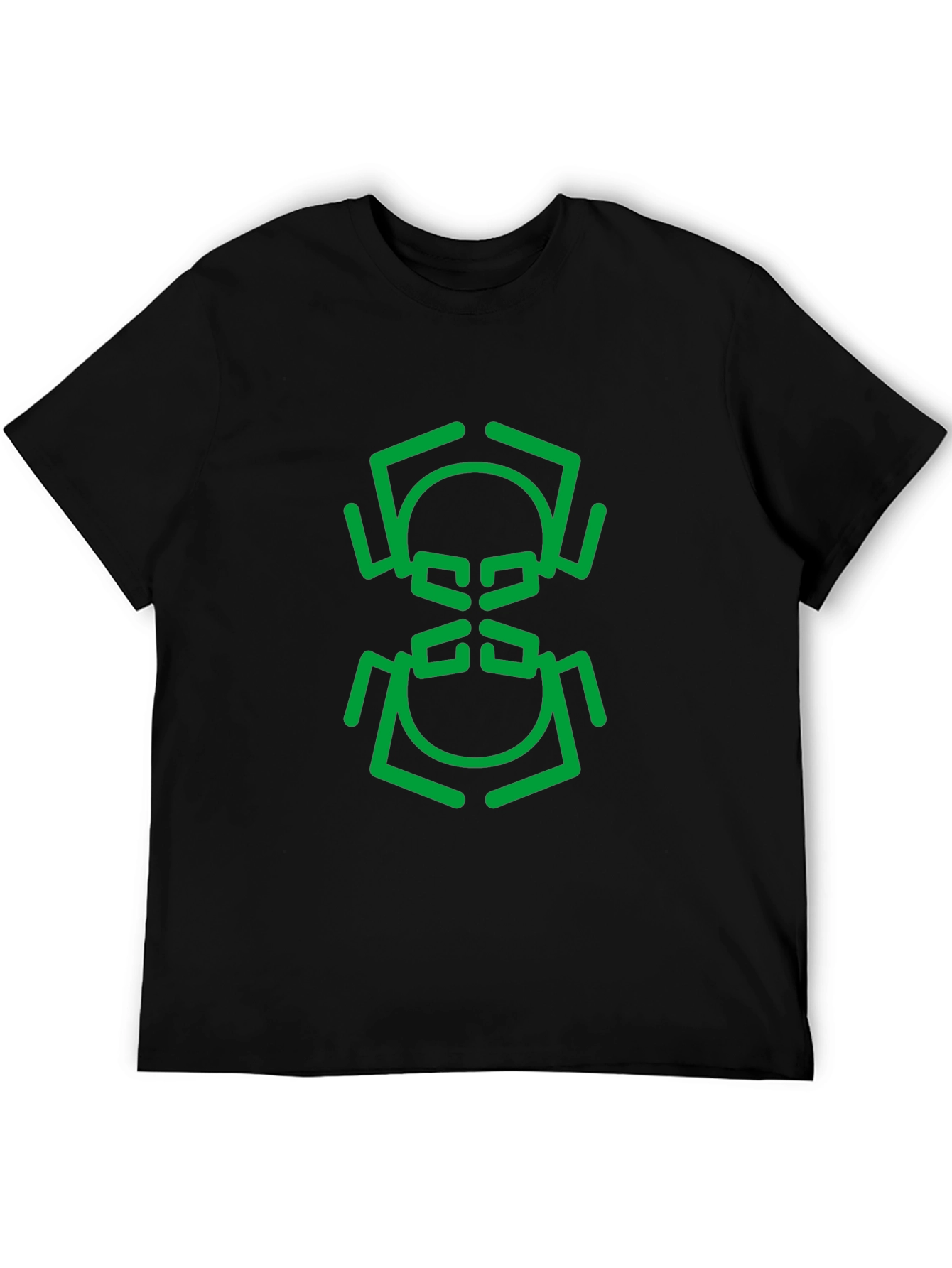 Abstract Geometric Bug Graphic Tee - Black