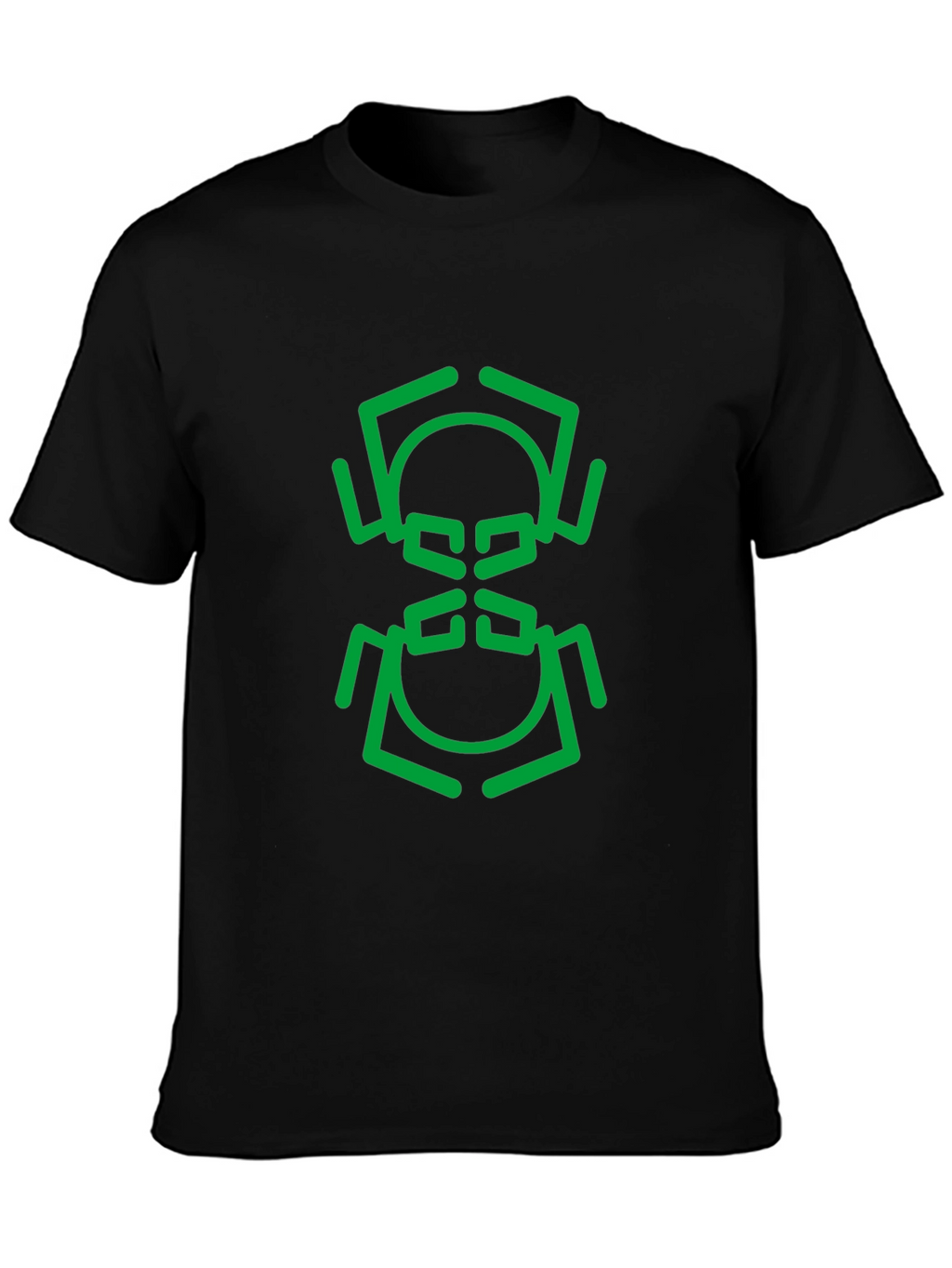 Abstract Geometric Bug Graphic Tee - Black