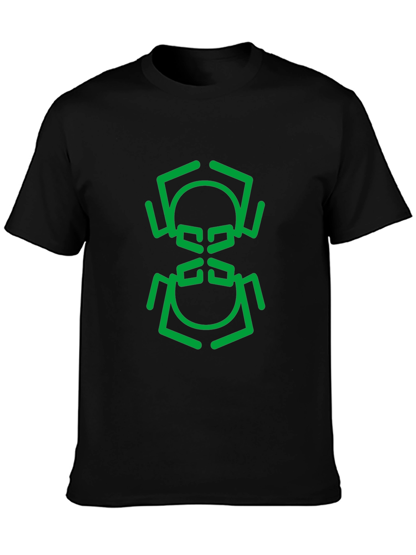 Abstract Geometric Bug Graphic Tee - Black