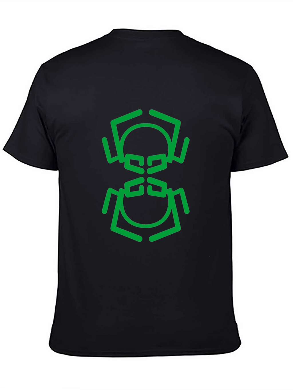 Abstract Geometric Bug Graphic Tee - Black
