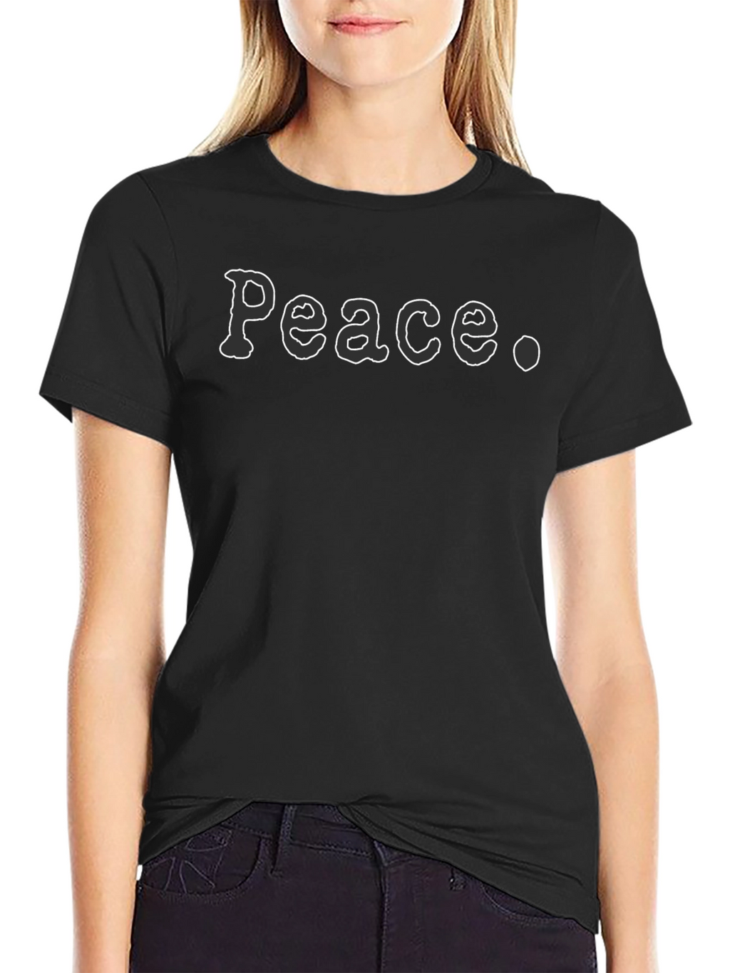 Peace Graphic Tee - Relaxed Fit Black T-Shirt