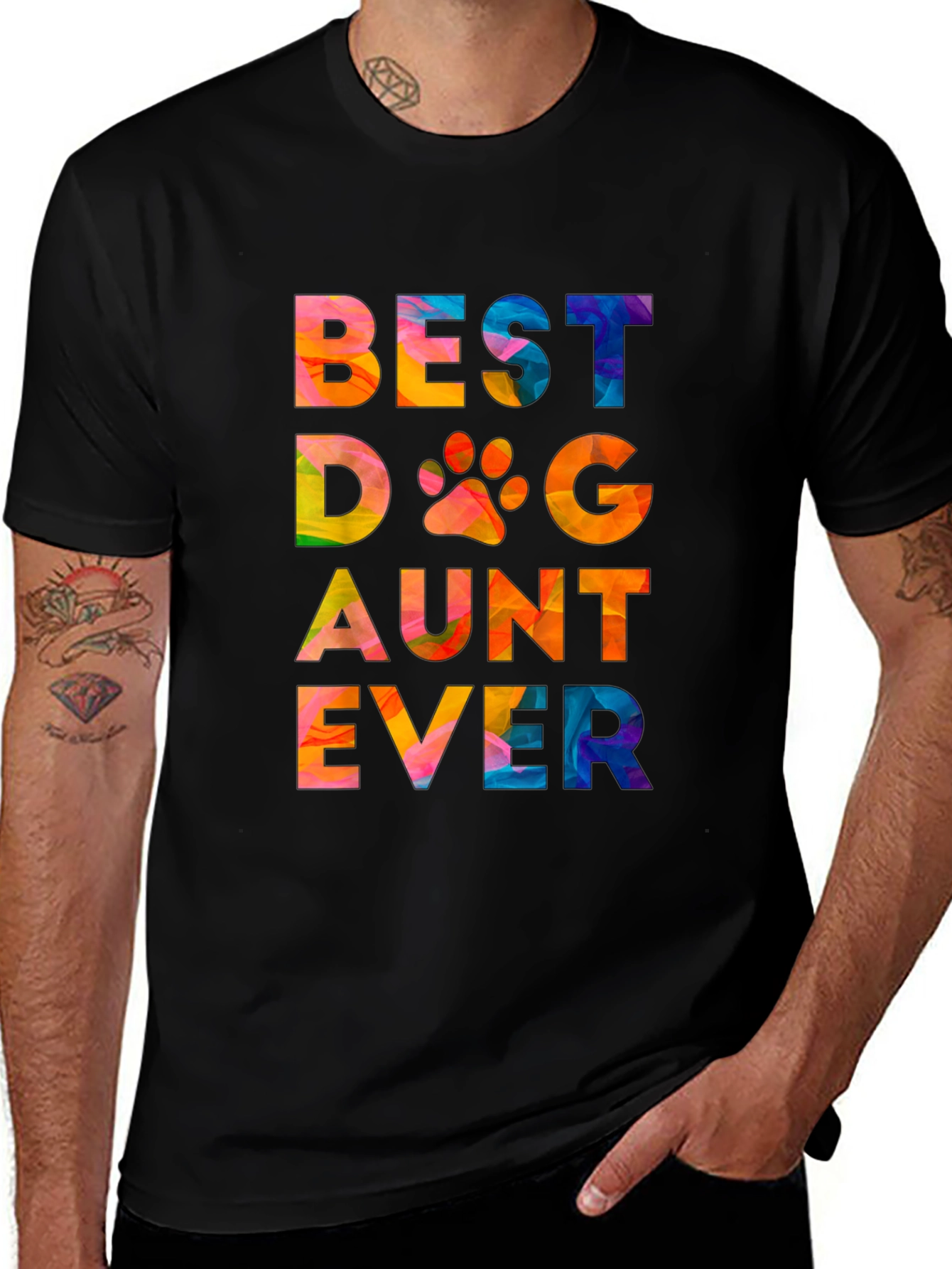 Best Dog Aunt Ever T-Shirt - Colorful Graphic Tee
