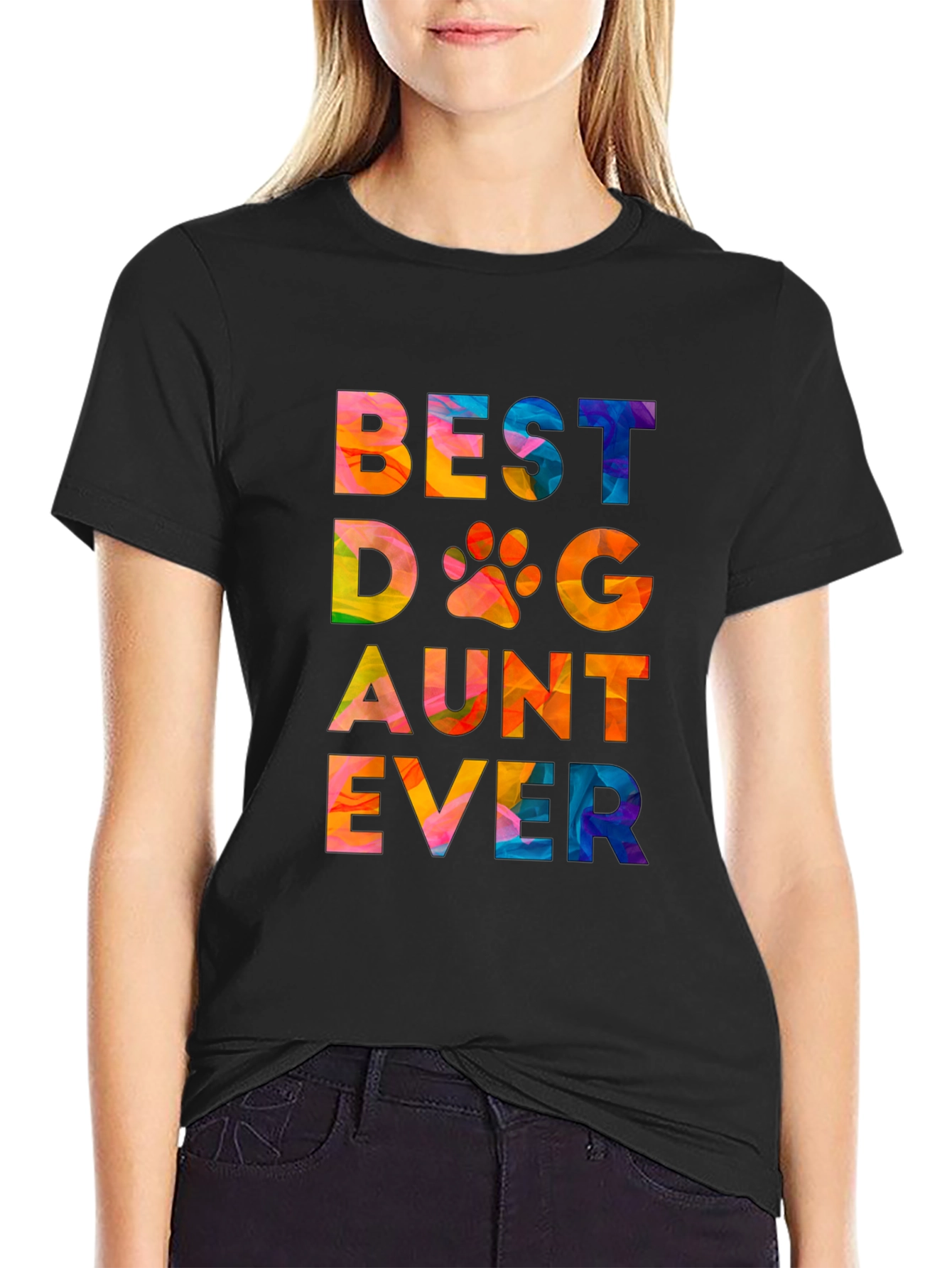 Best Dog Aunt Ever T-Shirt - Colorful Graphic Tee