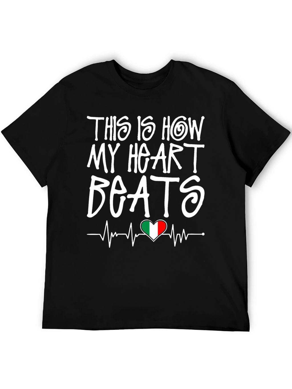 Italian Heartbeat T-Shirt - Italy Flag Pride