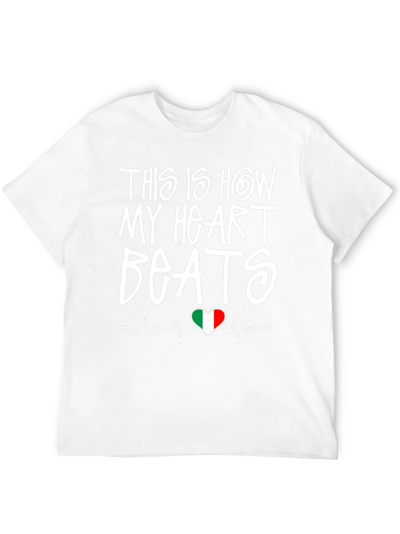 Italian Heartbeat T-Shirt - Italy Flag Pride