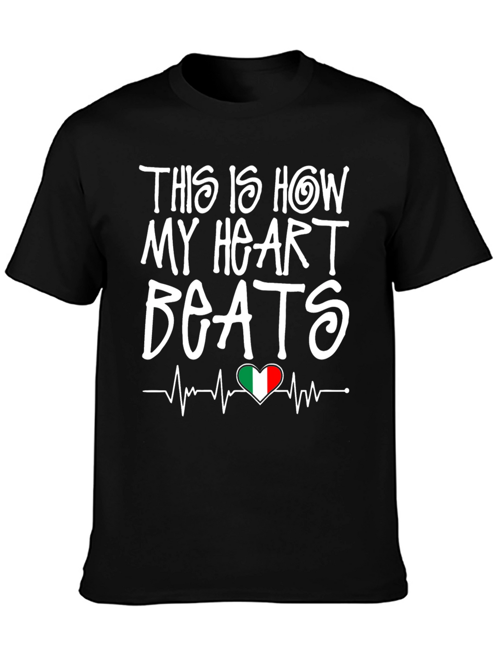 Italian Heartbeat T-Shirt - Italy Flag Pride