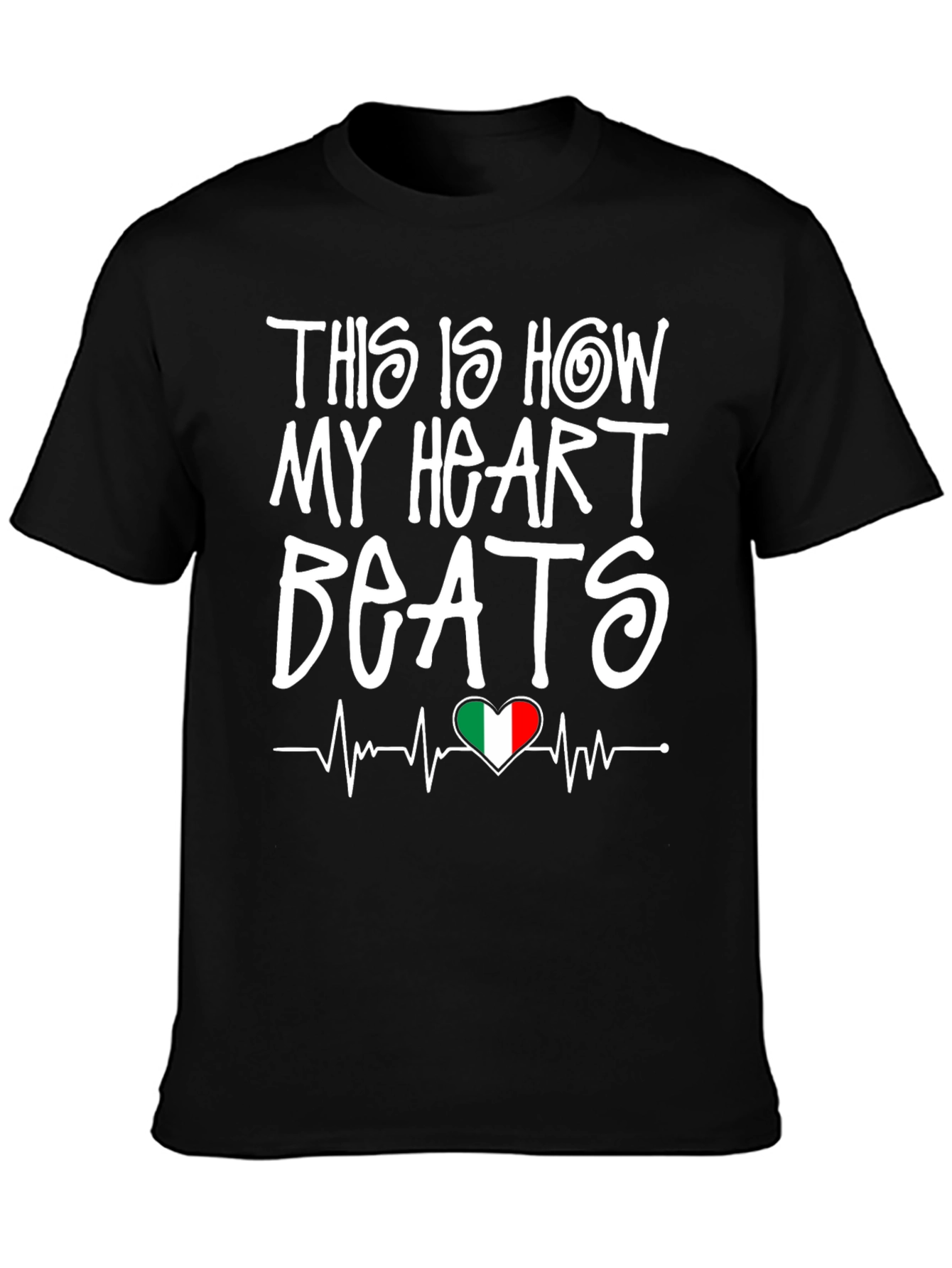 Italian Heartbeat T-Shirt - Italy Flag Pride
