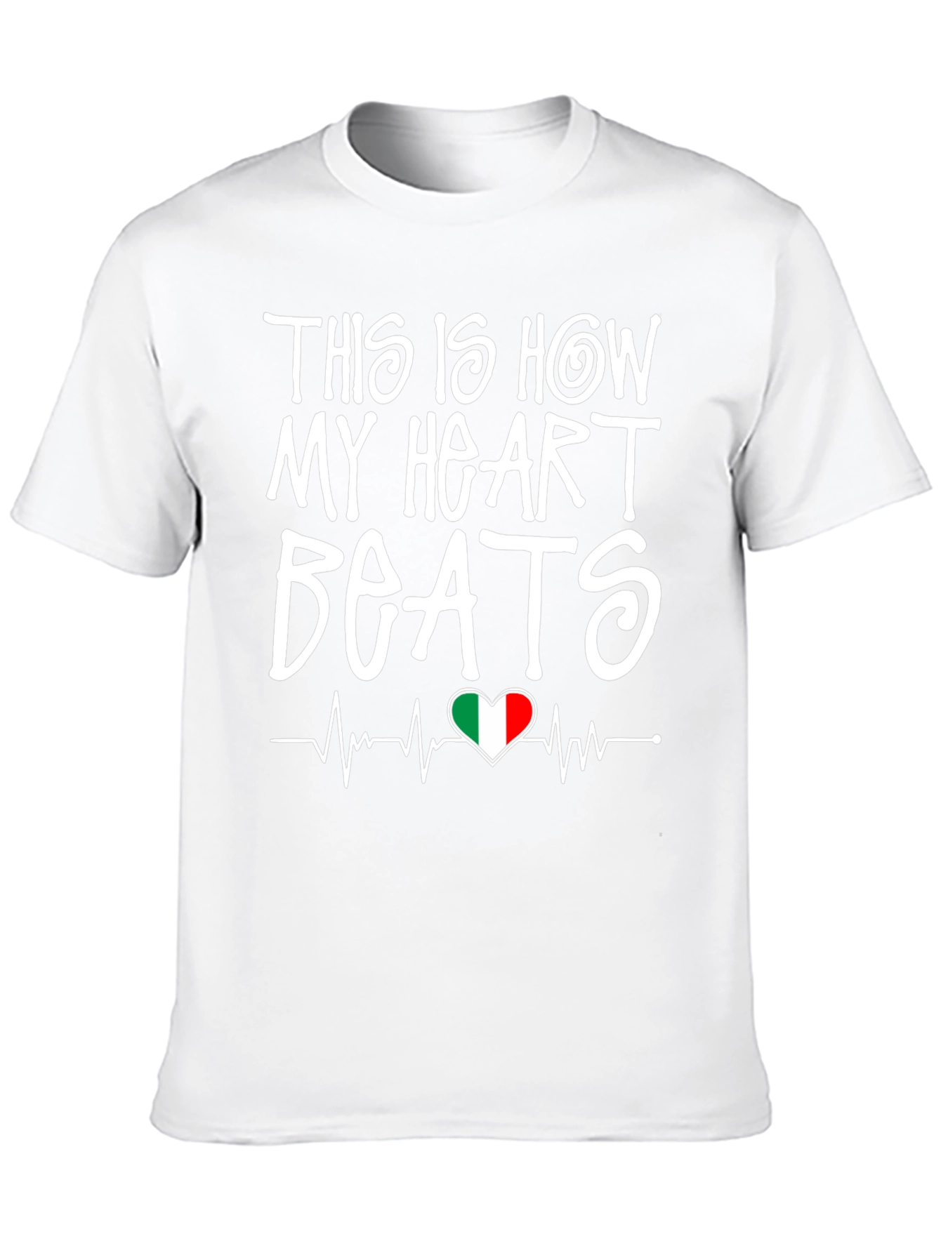 Italian Heartbeat T-Shirt - Italy Flag Pride