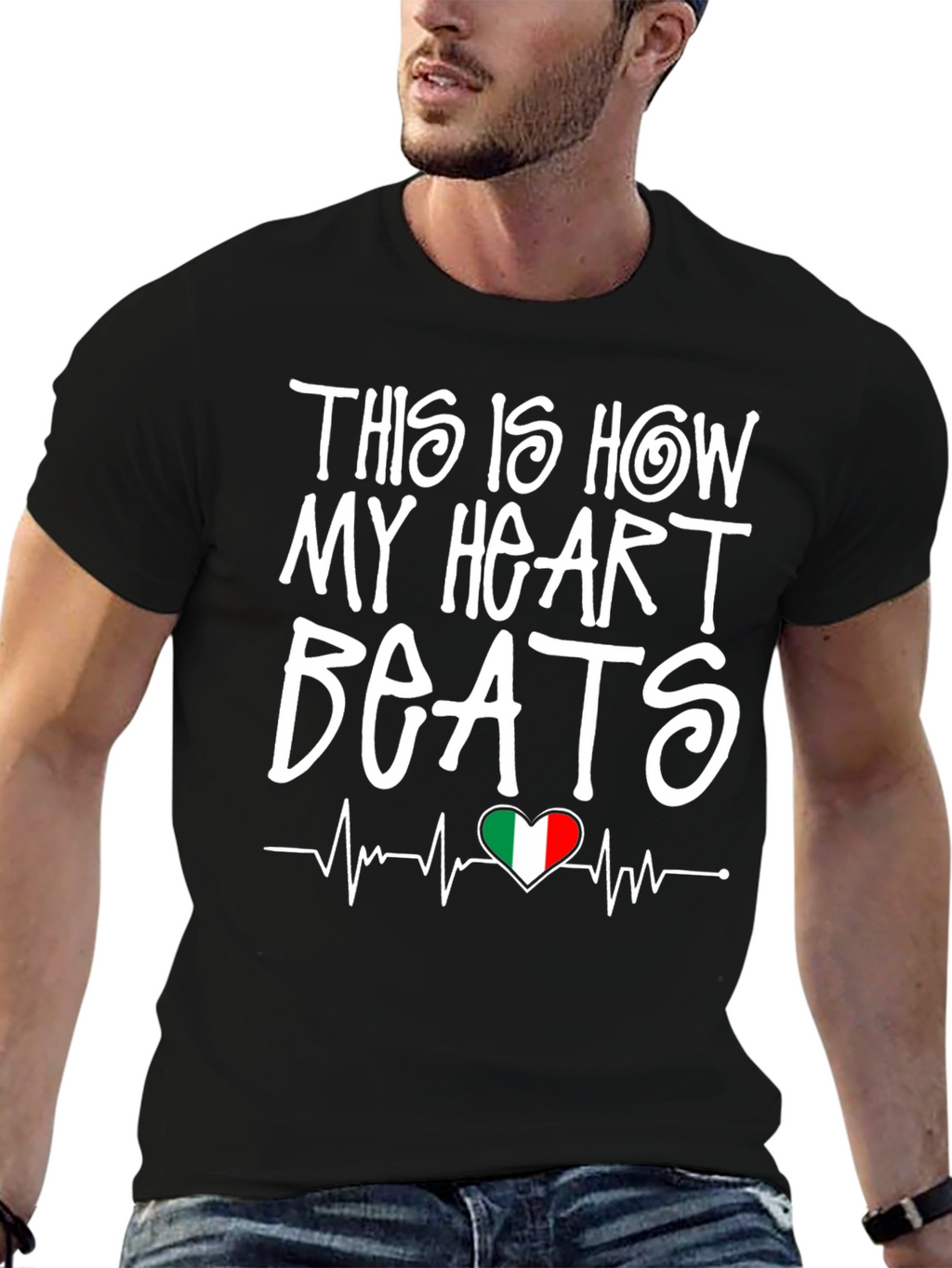 Italian Heartbeat T-Shirt - Italy Flag Pride