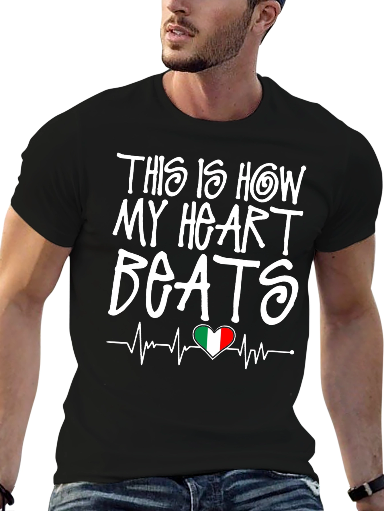 Italian Heartbeat T-Shirt - Italy Flag Pride