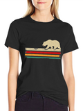 Retro Bear Graphic T-Shirt - Black