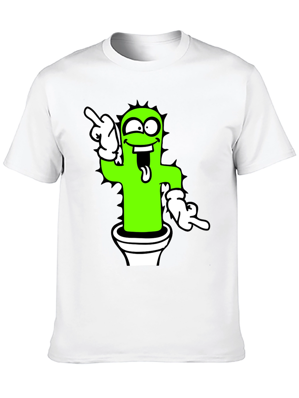 Funny Cactus Graphic Tee - Black