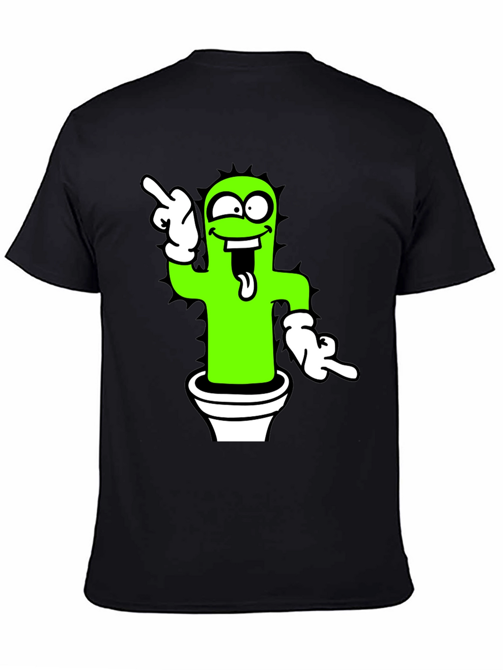 Funny Cactus Graphic Tee - Black