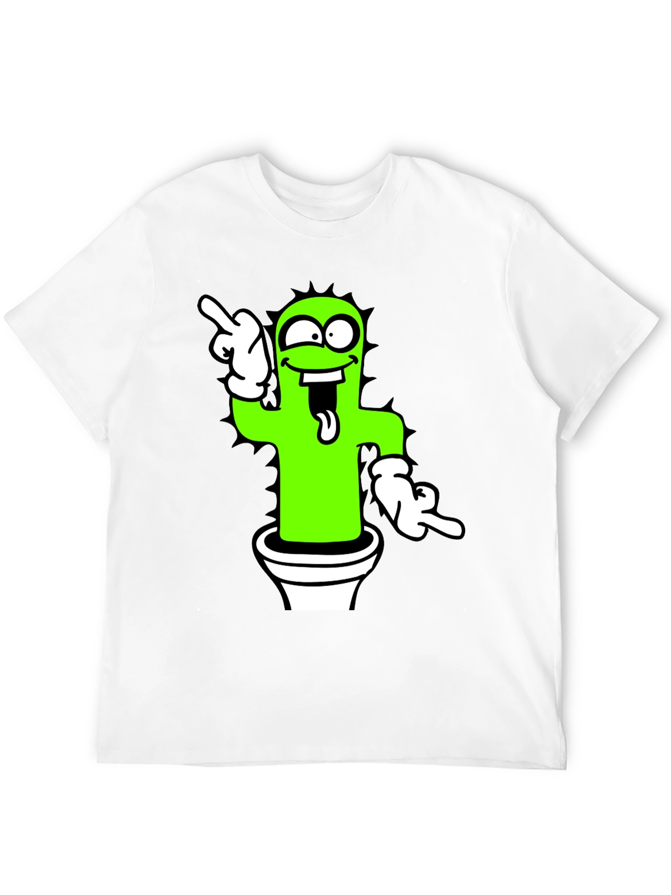 Funny Cactus Graphic Tee - Black