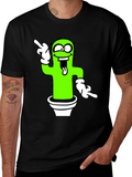Funny Cactus Graphic Tee - Black