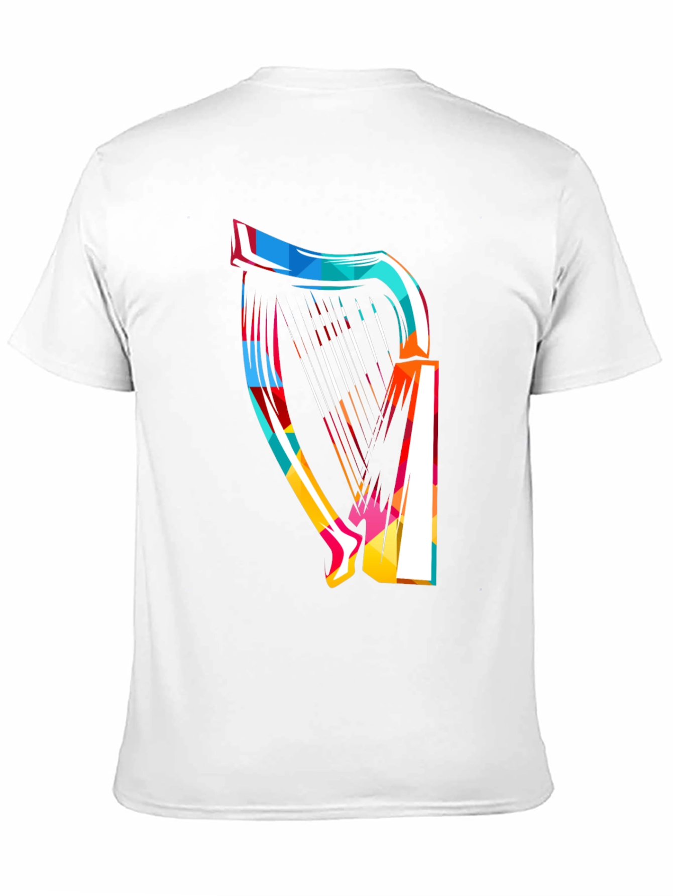 Abstract Harp Graphic Tee - Modern Music Lover Shirt