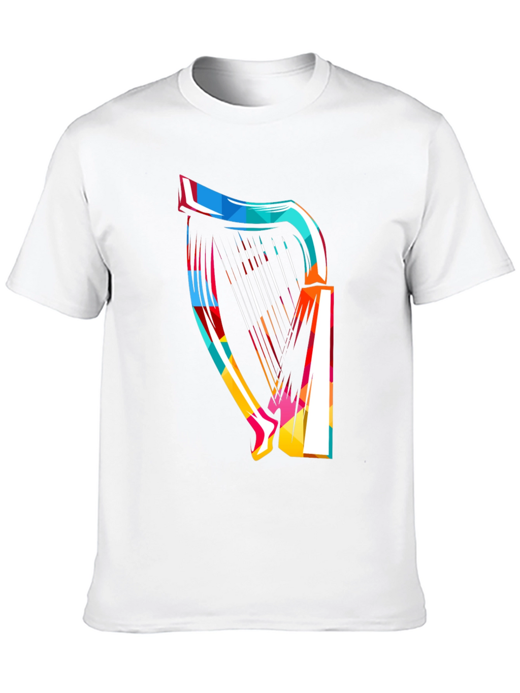 Abstract Harp Graphic Tee - Modern Music Lover Shirt