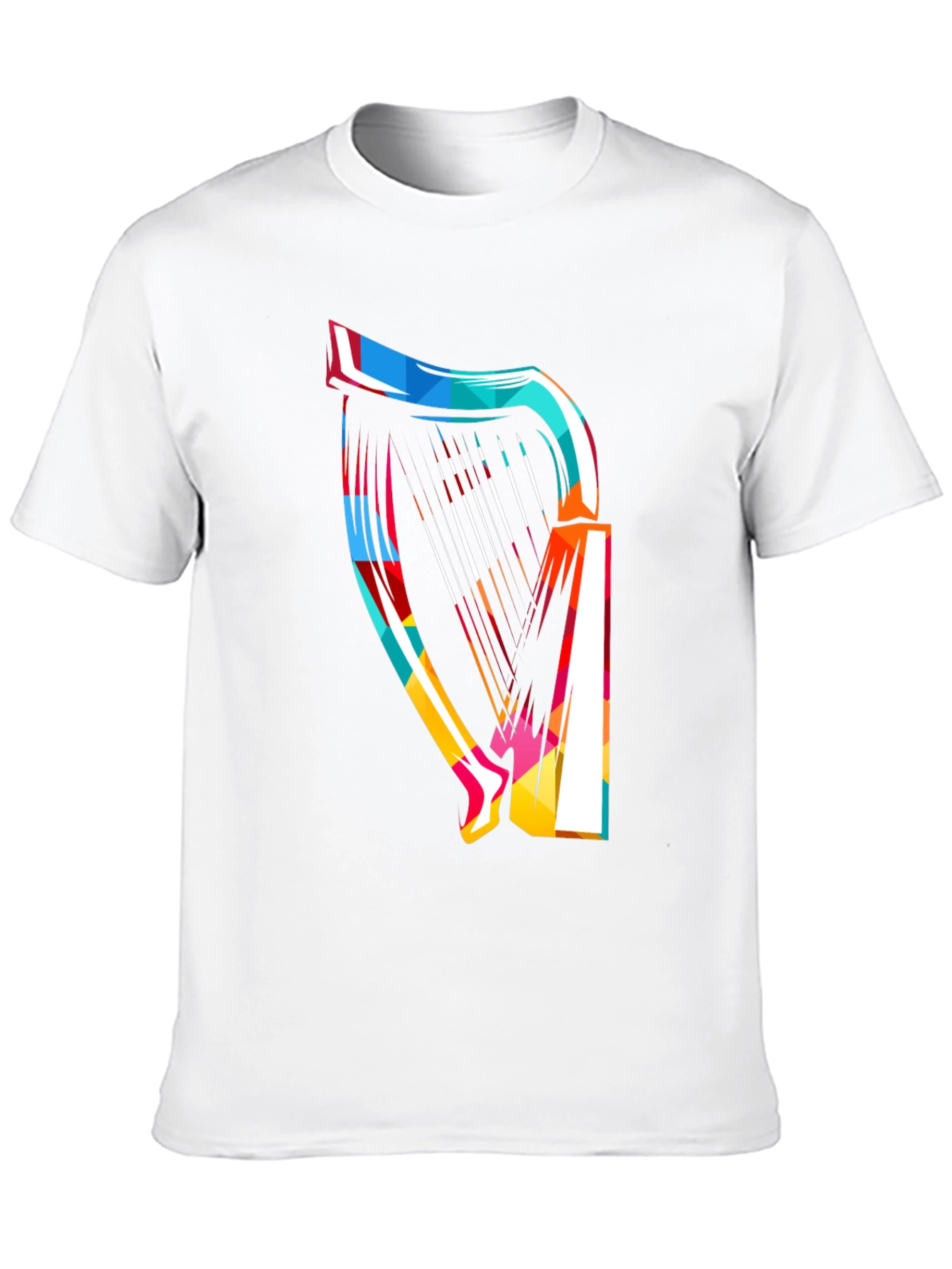Abstract Harp Graphic Tee - Modern Music Lover Shirt