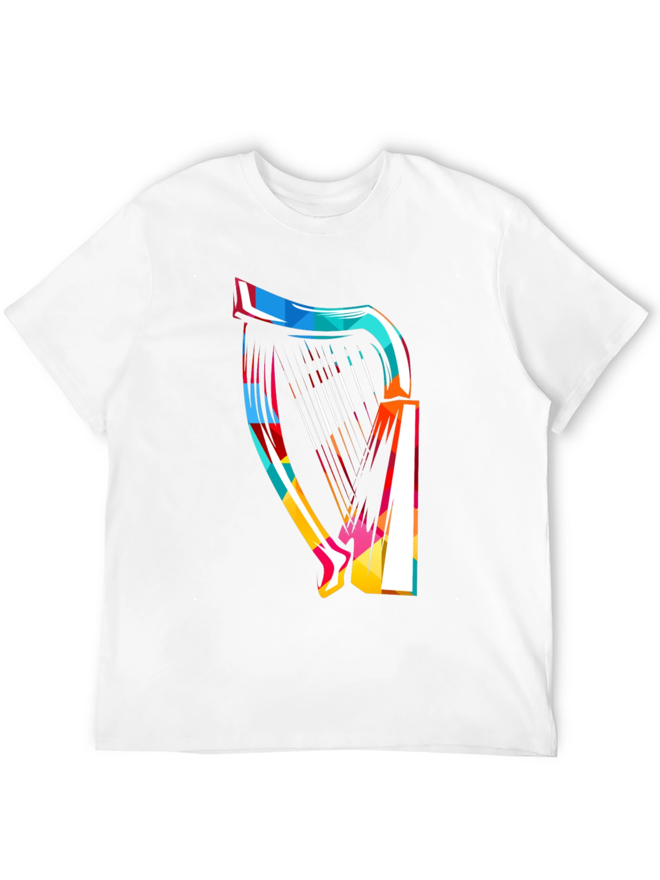 Abstract Harp Graphic Tee - Modern Music Lover Shirt