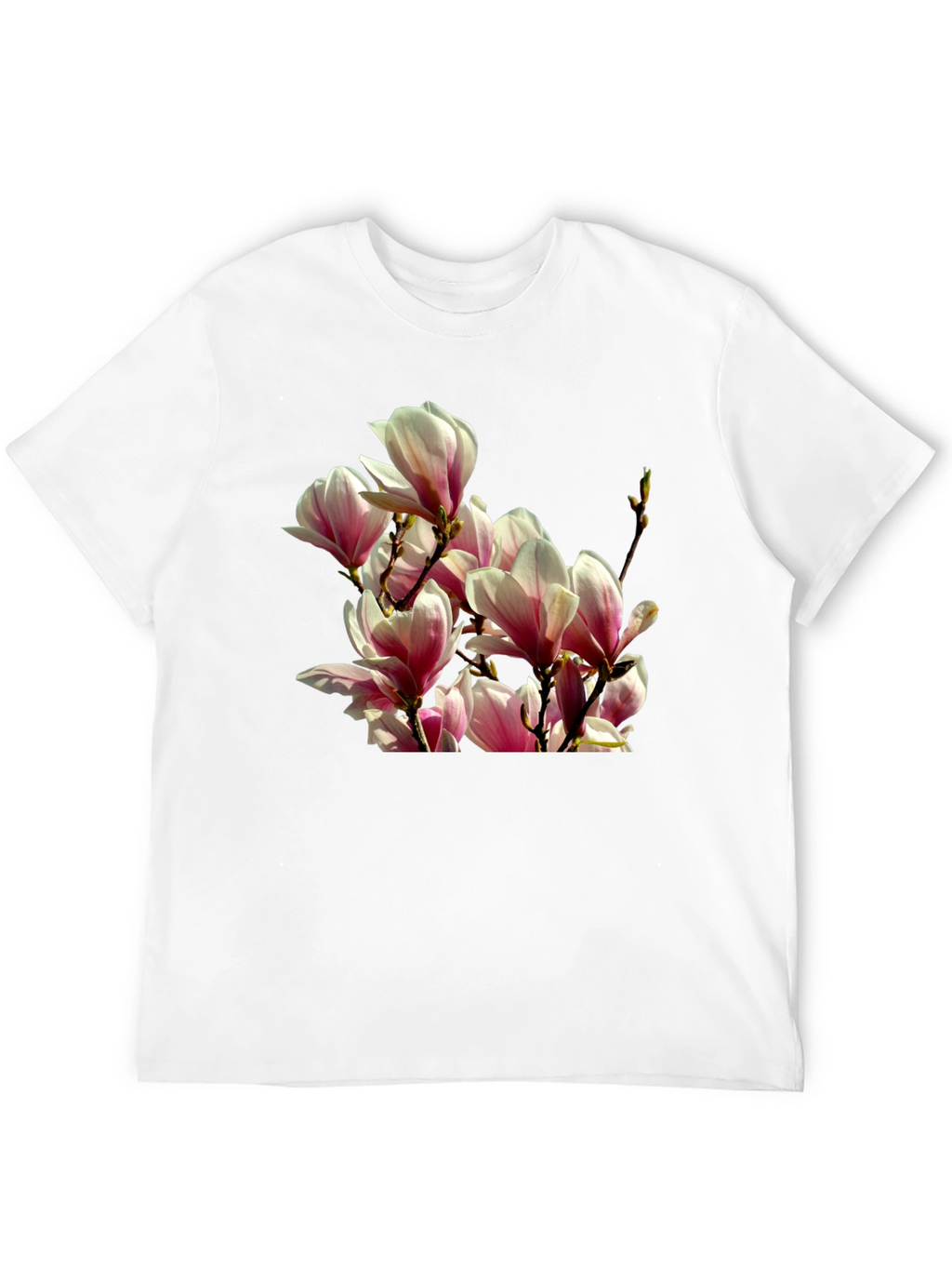 Floral Magnolia Graphic Tee - Black Cotton T-Shirt
